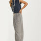 Sleeveless Knit Vest with Oversized Bow Collar and Contrast Trim