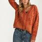 Patterned Button Cardigan with Relaxed Modern Fit