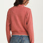 Striped Knit Button Cardigan with Tie-Neck Scarf Detail