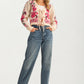 Floral Tie-Front Cardigan with Cropped Feminine Silhouette