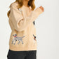 Button Front Dog Print Knit Cardigan With Relaxed Fit
