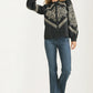 Black Embroidered Western Button-Up Blouse