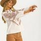 Ivory Embroidered Western Button-Up Blouse