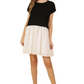 Chic Black and White Two-Tone Mini Gathered Dress