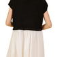 Chic Black and White Two-Tone Mini Gathered Dress