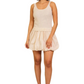 Ivory Knit Top and Woven Bubble Hem Mini Dress