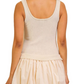 Ivory Knit Top and Woven Bubble Hem Mini Dress