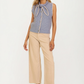 Sleeveless Knit Vest with Contrast Trim and Bow Detail
