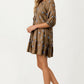 Tiered Mini Dress With Bow Embroidery