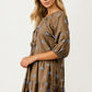 Tiered Mini Dress With Bow Embroidery