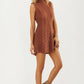 Sleeveless Cable Knit Mini Dress With Mock Neck