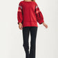 Relaxed Crewneck Top with Statement Sleeve Stripes