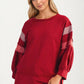 Relaxed Crewneck Top with Statement Sleeve Stripes
