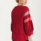 Relaxed Crewneck Top with Statement Sleeve Stripes