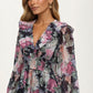Floral Print Long Sleeve Maxi Dress