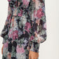 Floral Print Long Sleeve Maxi Dress