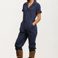 Short Sleeve Utility Jumpsuit with Button Front