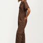 Short Sleeve Utility Jumpsuit with Button Front