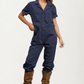 Short Sleeve Utility Jumpsuit with Button Front