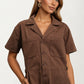 Short Sleeve Utility Jumpsuit with Button Front