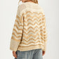 Textured Open Knit Cardigan With Pockets In Neutral Tones