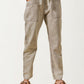 High Rise Drawstring Denim Pants with Oversized Patch Pockets