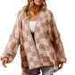 Open Front Cardigan With Neutral Checkerboard Knit