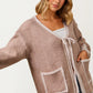 Tie Front Pocket Cardigan with Relaxed Open Front