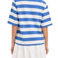 Blue & White Stripe Polo Dress with Contrast Hem