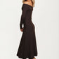 Off-Shoulder Long Sleeve Knit Midi Dress
