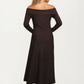 Off-Shoulder Long Sleeve Knit Midi Dress