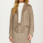 Faux Suede Fringe Jacket with Open Front