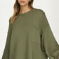 Oversized Knit Pullover Sweater with Balloon Sleeves