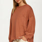 Oversized Knit Pullover Sweater with Balloon Sleeves