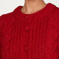 Chunky Cable Knit Cardigan with Button Front