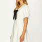 Mini Dress with Black Bow Detail