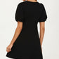 Mini Dress with White Bow Detail