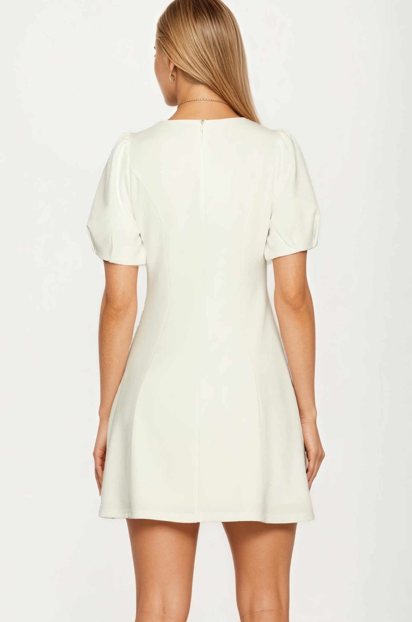 Mini Dress with Black Bow Detail