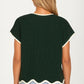 Short Sleeve Knit Top with Contrast Trim and Pocket