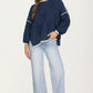 Bow Detail Knit Sweater with Contrast Trim