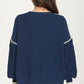 Bow Detail Knit Sweater with Contrast Trim