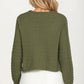 Cable Knit Tie Front Cardigan with Long Sleeves