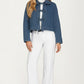 Quilted Denim Jacket with Bow Front Closures