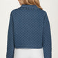 Quilted Denim Jacket with Bow Front Closures