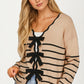 Striped Crewneck Knit Sweater with Long Sleeves
