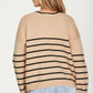 Striped Crewneck Knit Sweater with Long Sleeves