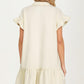 Textured Flutter Sleeve Mini Dress with Zip Detail