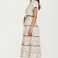 Button-Front Midi Dress with Tie Waist