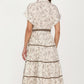 Button-Front Midi Dress with Tie Waist