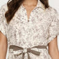 Button-Front Midi Dress with Tie Waist